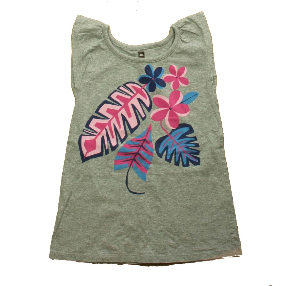 Tea Girls Gray | Floral Tank Top size: 2T